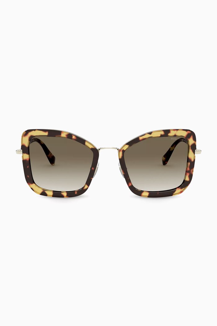 

Square Sunglasses in Acetate & Metal, Brown