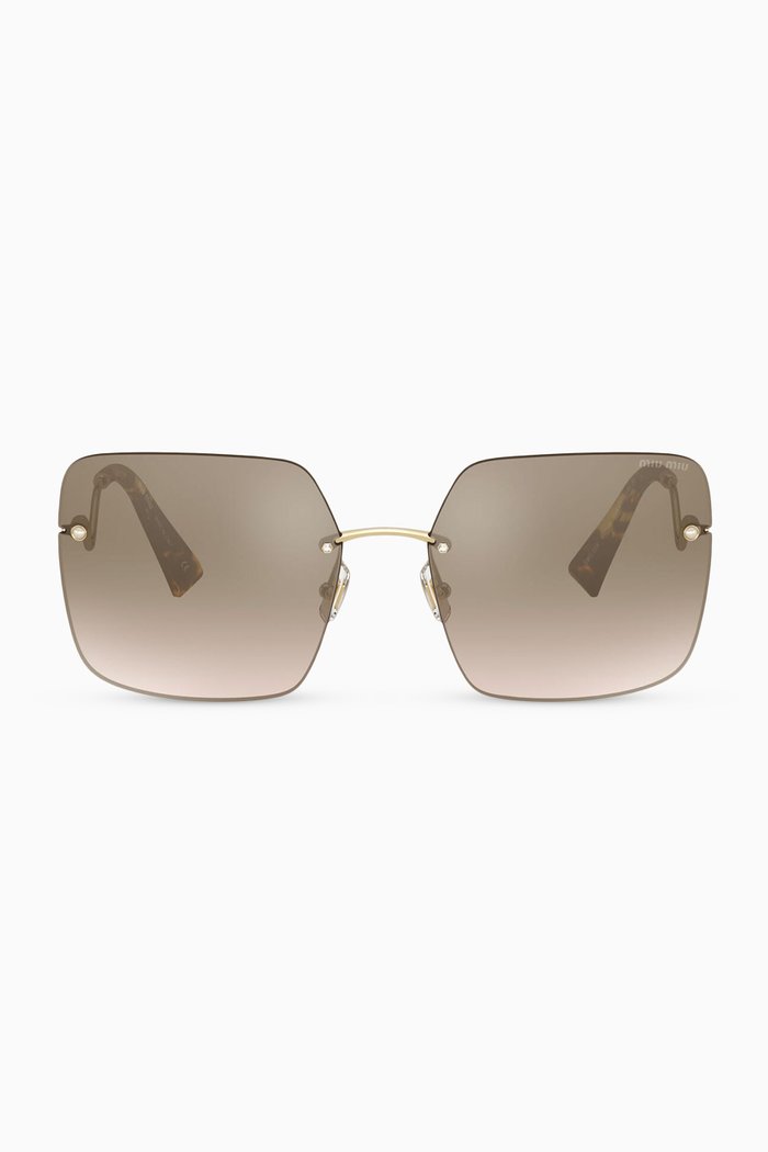 

Oversized Sunglasses in Metal, Gold