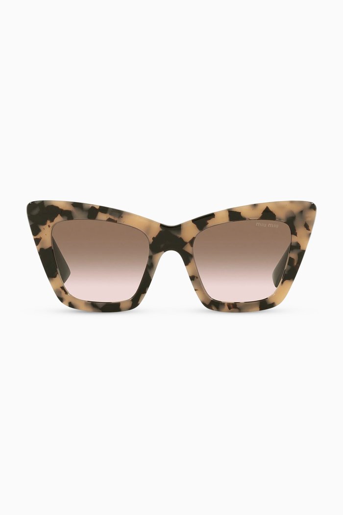 

Oversized Sunglasses in Acetate & Metal, Brown