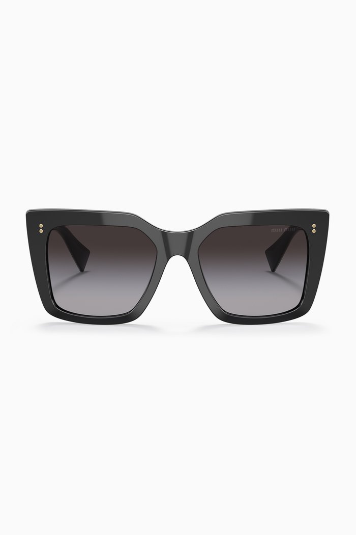 

Oversized Sunglasses in Acetate & Metal, Black