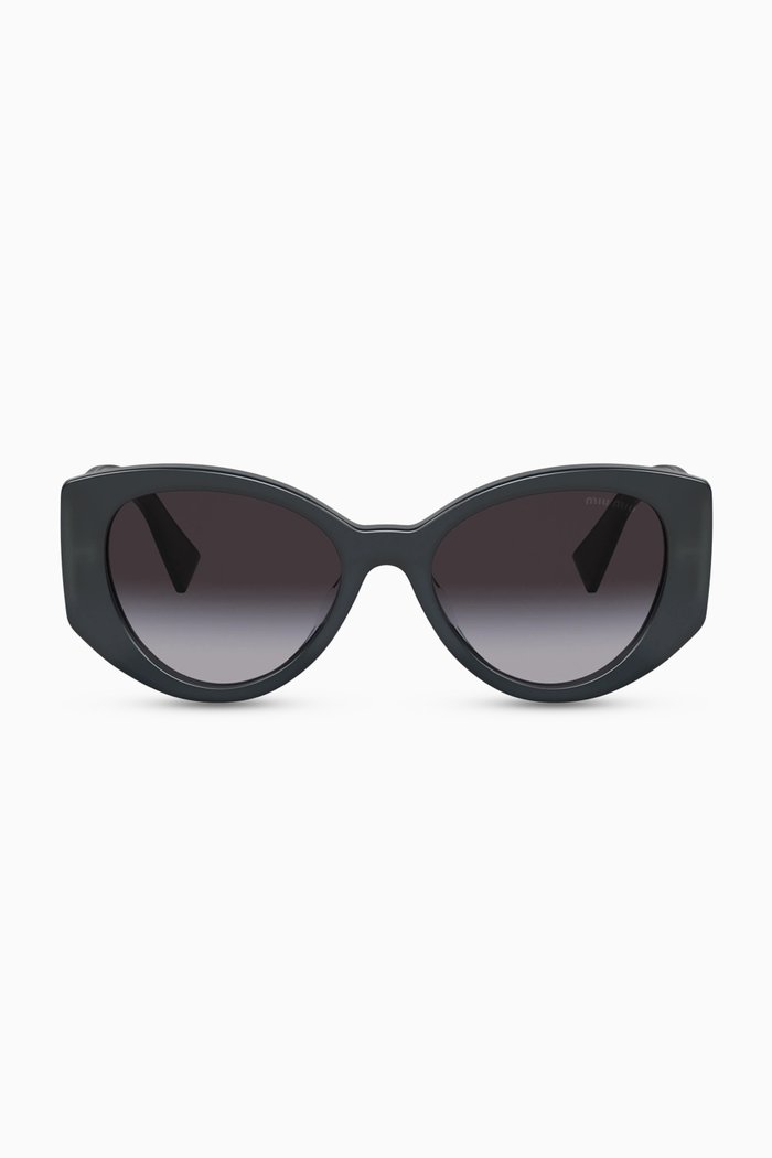 Oval Sunglasses in Acetate, Grey