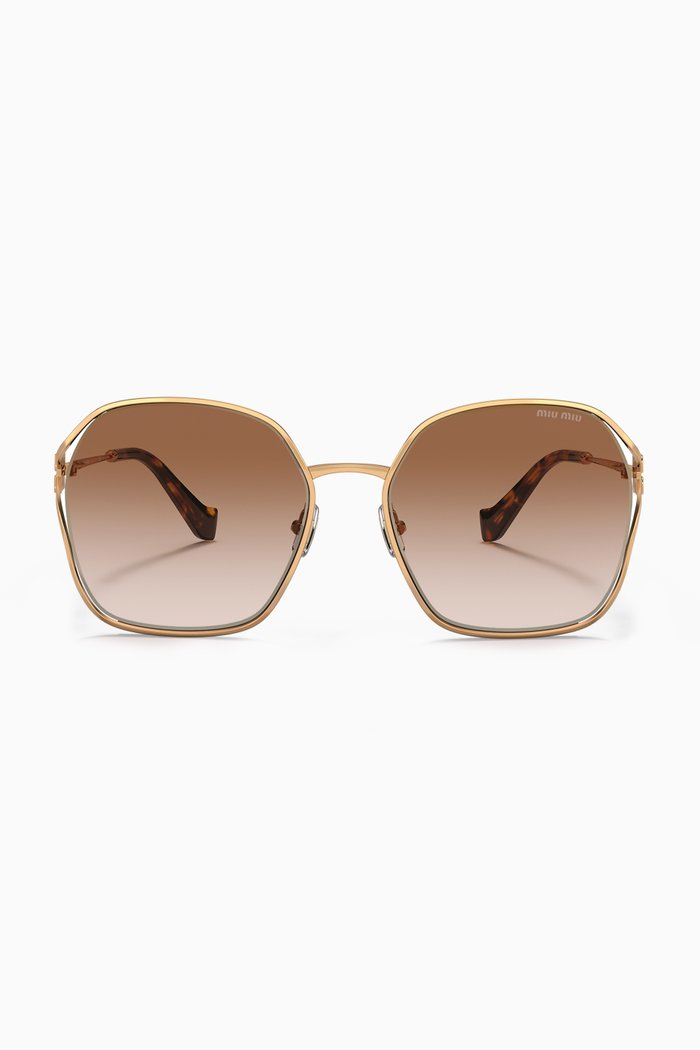 

Oversized Sunglasses in Metal, Brown