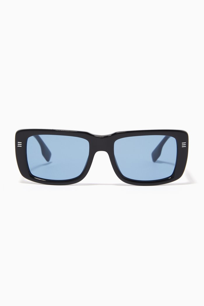 Rectangular Sunglasses in Acetate, Black
