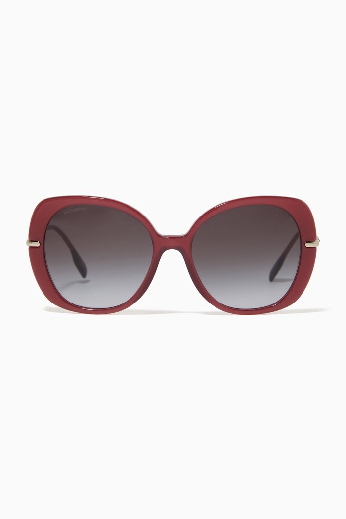 

Monogram Motif Oversized Square Frame Sunglasses in Acetate, Red