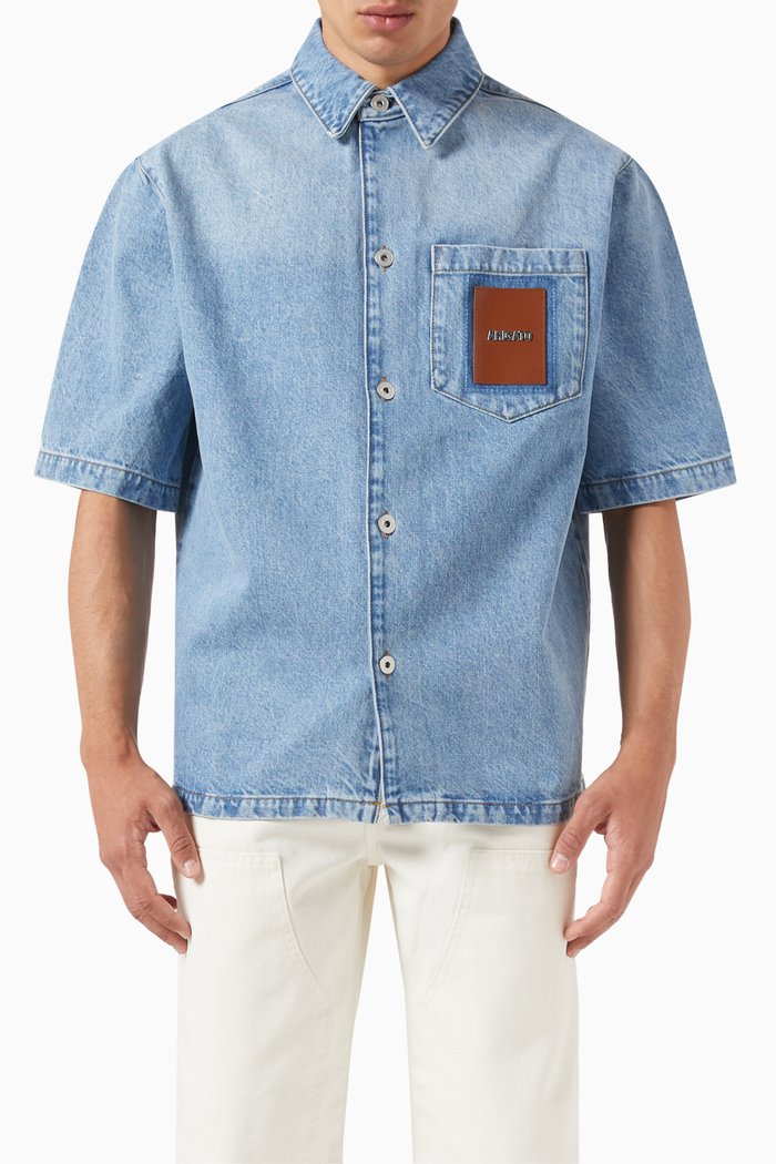 

Strike Denim Shirt in Cotton, Blue