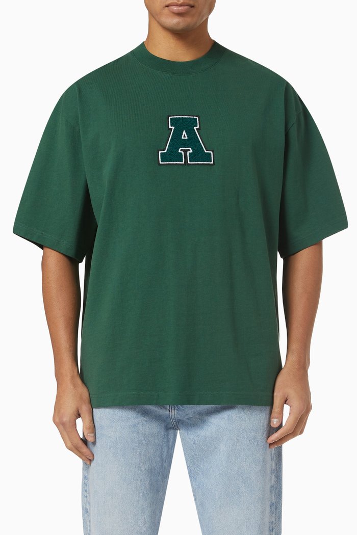 

College A T-Shirt in Organic Cotton, Green