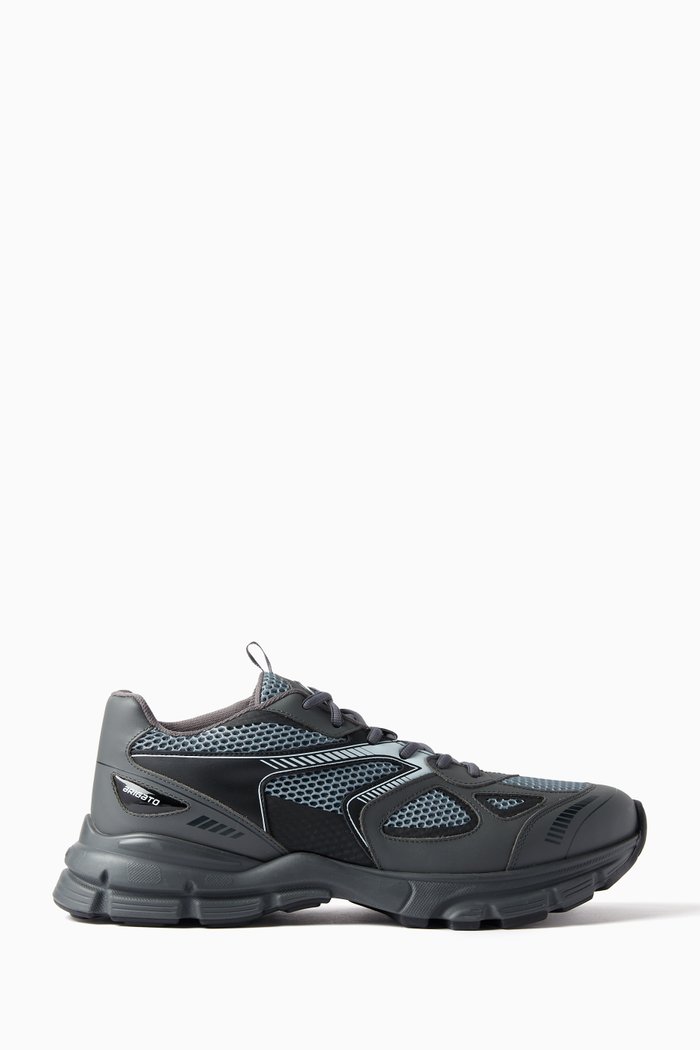 

Marathon Runner Sneakers in Leather & Mesh, Black
