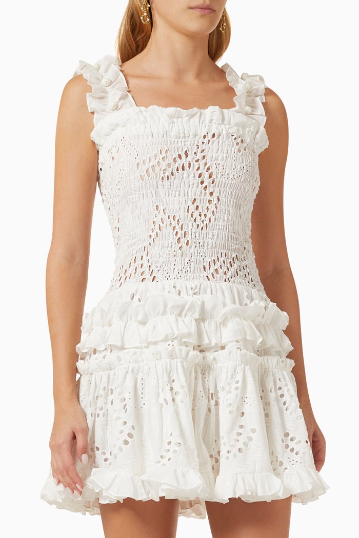 

Alfresco Mini Dress in Cotton, White