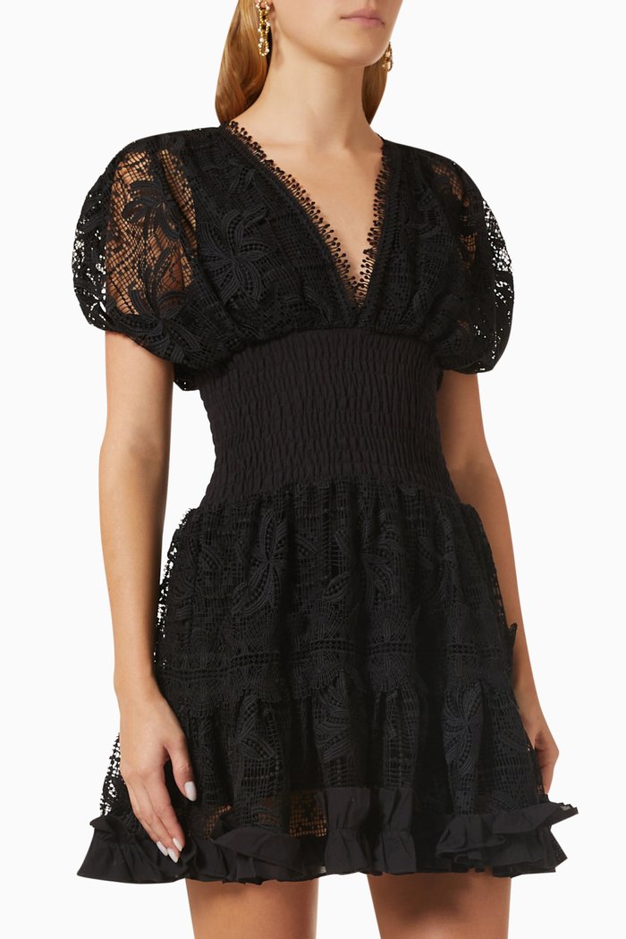 

Alicia Mini Dress in Cotton, Black