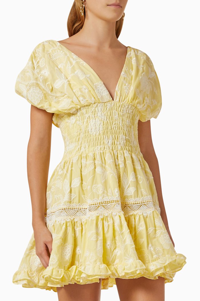

Palomas Mini Dress in Cotton, Yellow