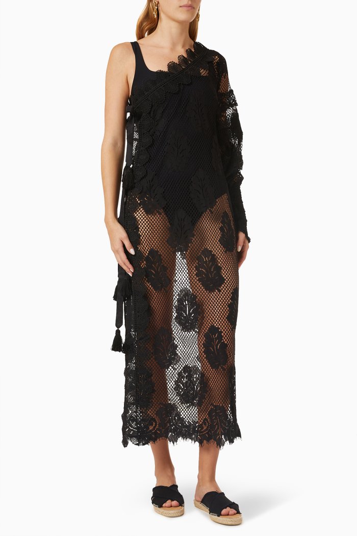

La Croisette Dress in Lace, Black