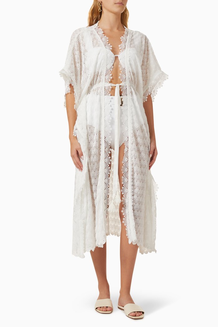 

Arrecife Kimono in Lace, Black