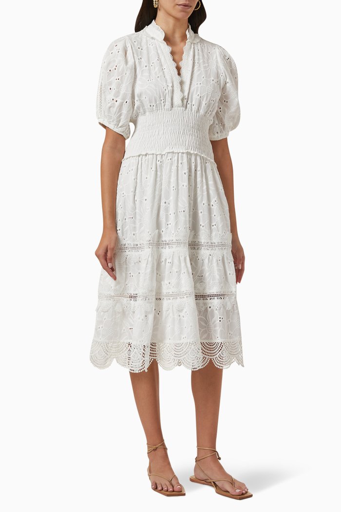 

Torrente Midi Dress in Cotton, White