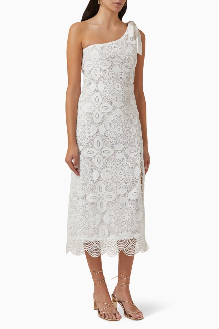 

Manglar Embroidered Midi Dress, White
