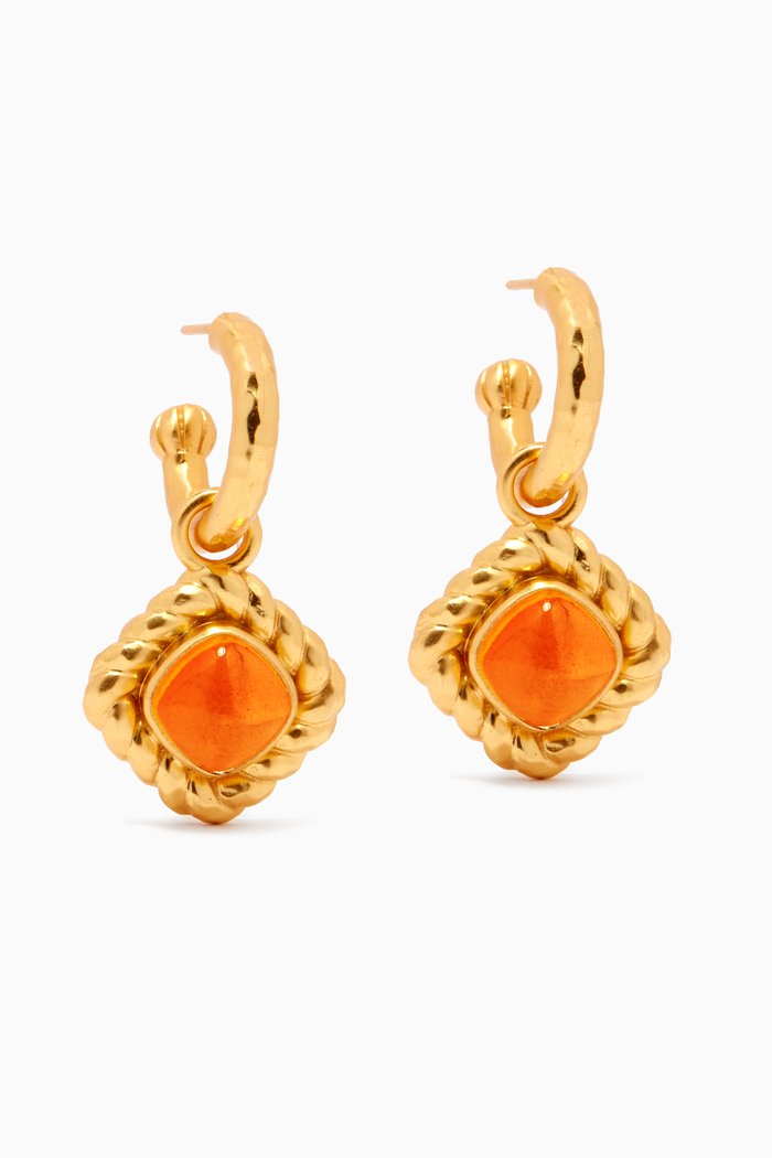 

Pia Hoop Earrings in 24kt Gold-plated Brass, Orange