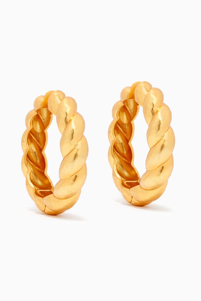 

Viviana Twist Earrings in 24kt Gold-plated Brass