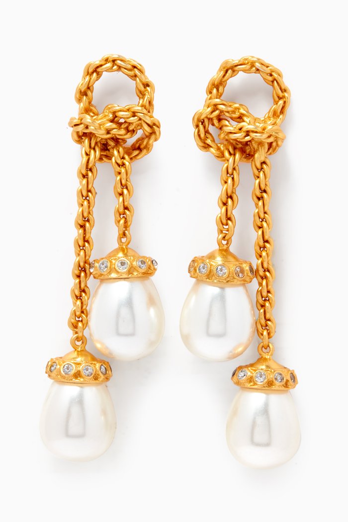 

Sienna Pearl Earrings in 24kt Gold-plated Brass, White