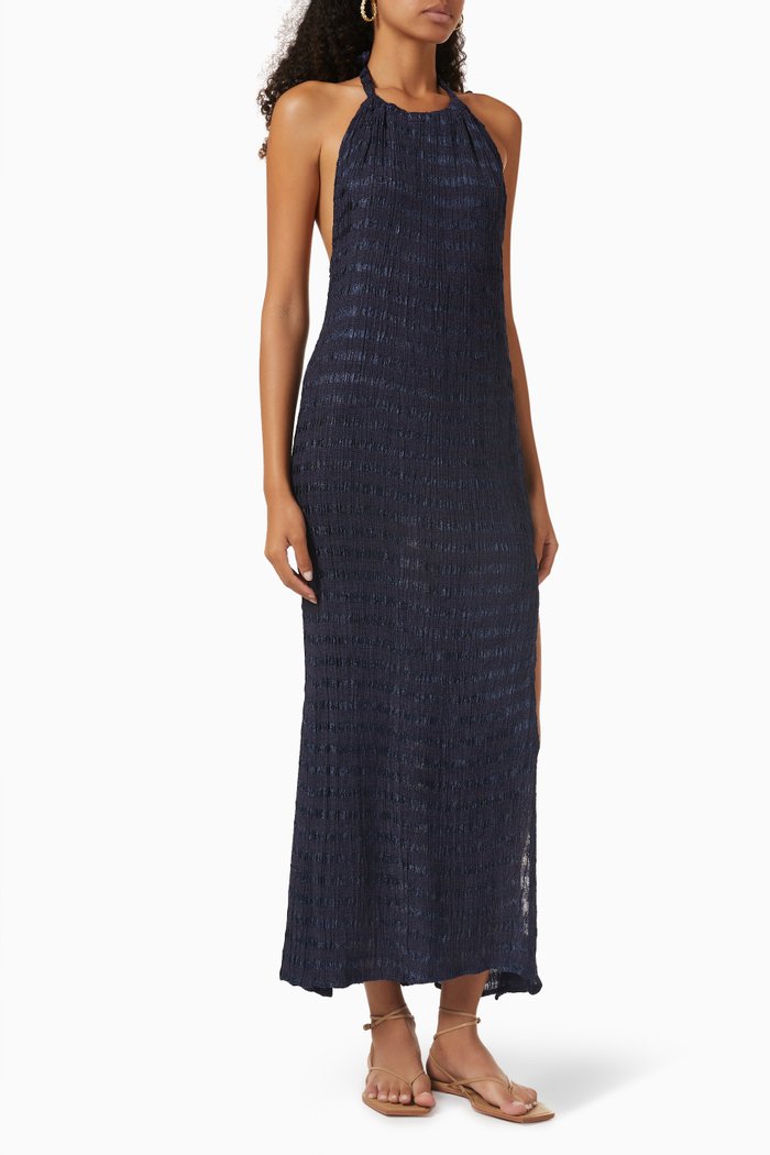 

Sunset Maxi Dress in Bamboo & Silk-blend, Blue