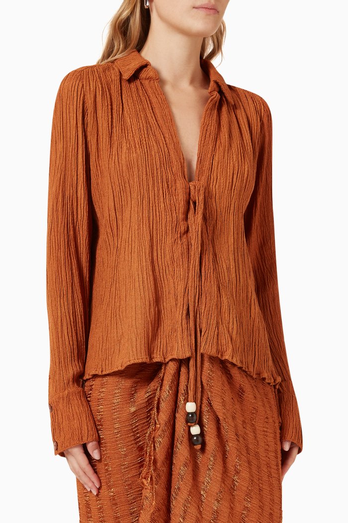 

Talon Blouse in Bamboo & Silk-blend, Orange