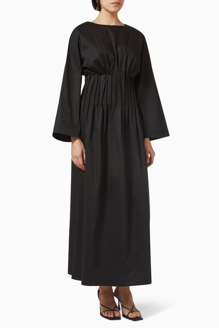 

Calvi Maxi Dress in Stretch Cotton, Black