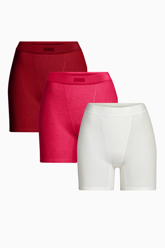 

Cotton Rib Boxer, Pack of 3, Red