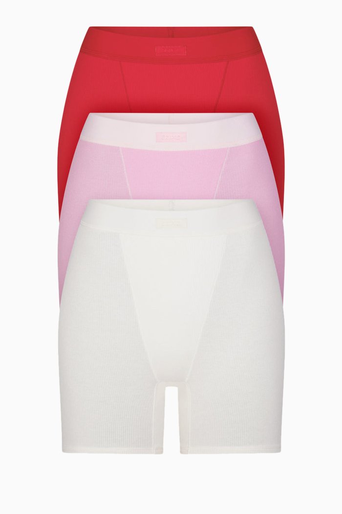 

Cotton Rib Boxer, Pack of 3, Pink