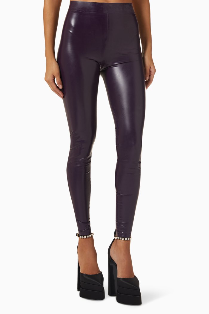 

High Shine Leggings in Latex, Red