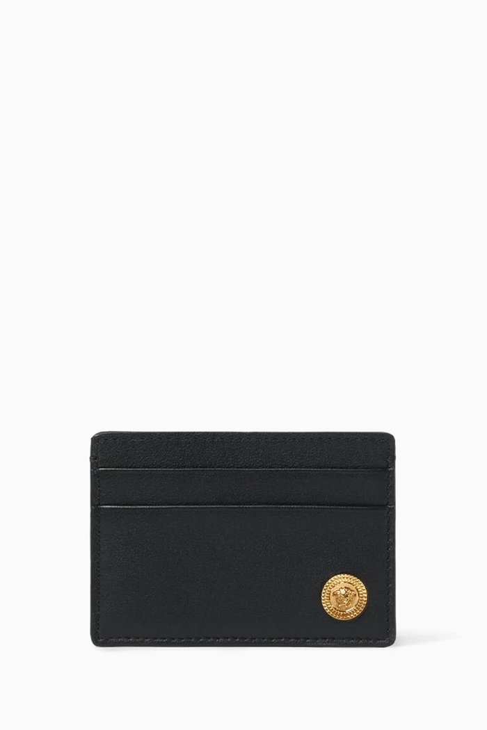 

Medusa Money Clip & Card Holder in Leather, Black