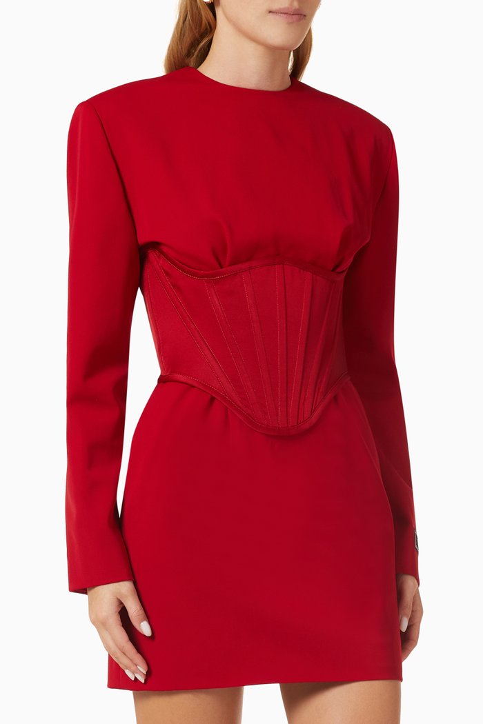 

Corset Belt Mini Dress, Red