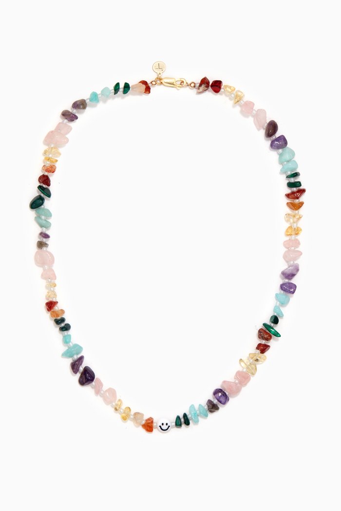 

Smiley Guy Multi-crystal Healing Necklace, Multicolour