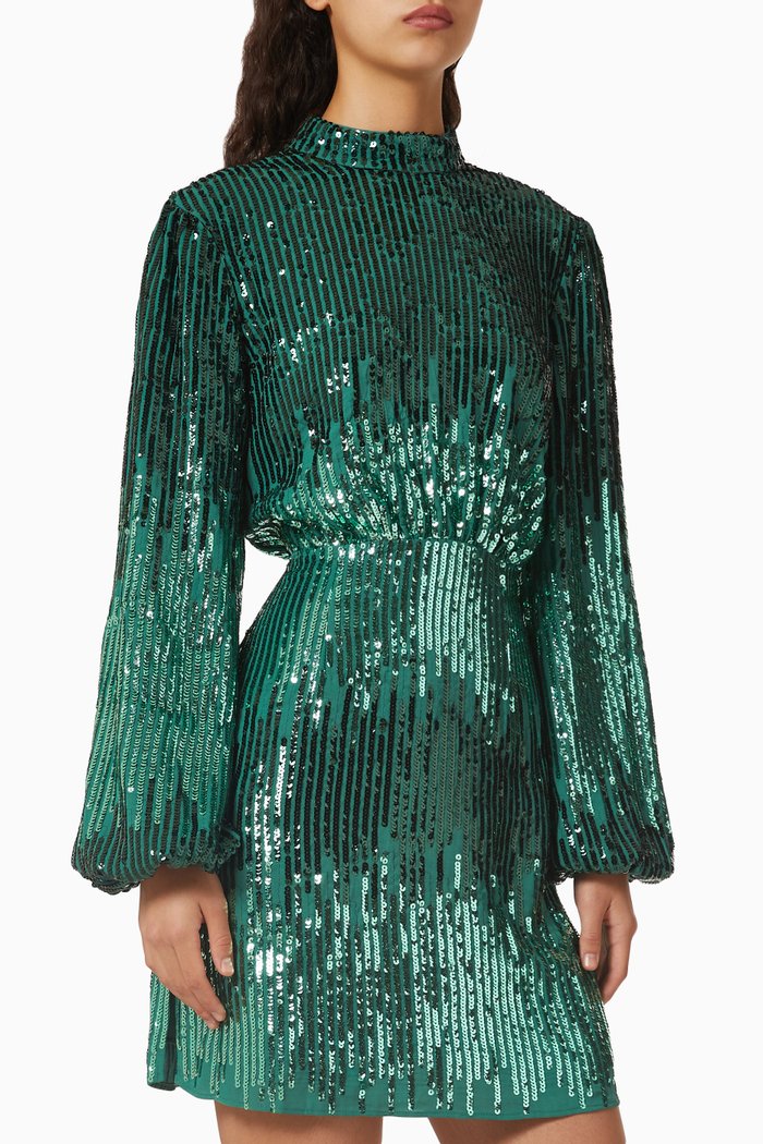 

Samantha Sequin Mini Dress, Green