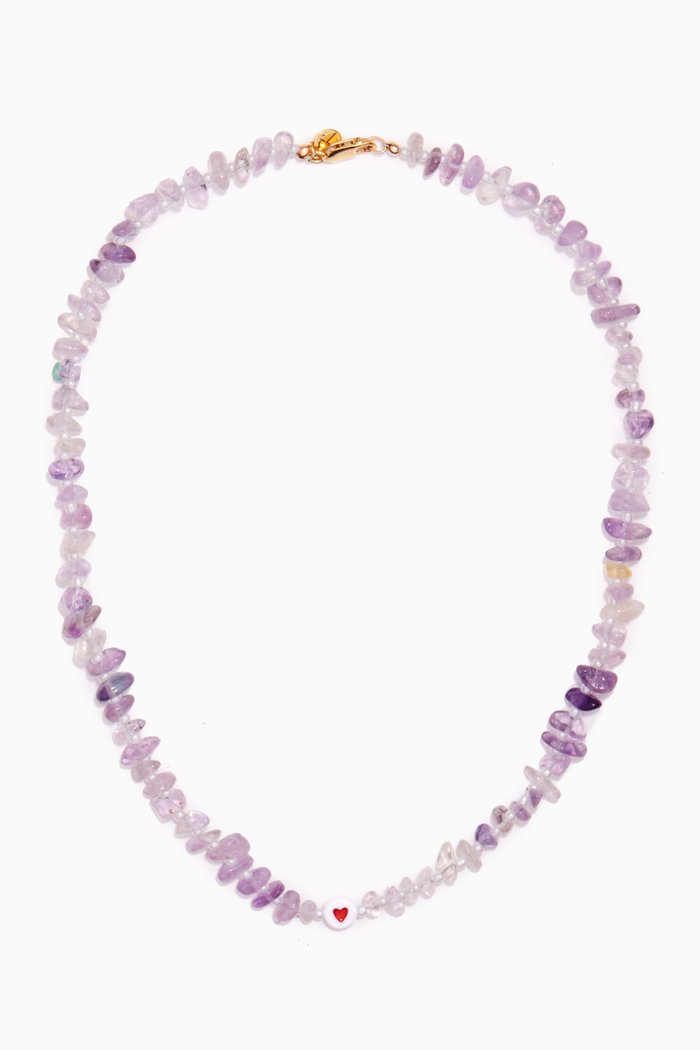 Love Heart Ametrine Healing Necklace, Purple