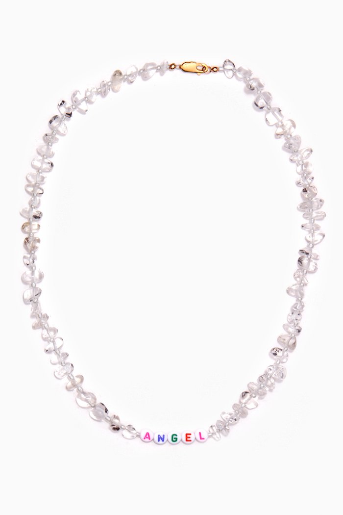 

Angel Clear Quartz Crystal Healing Necklace, White