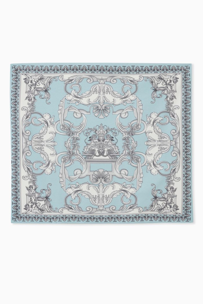 

Baroque Baby Blanket in Cotton, Blue