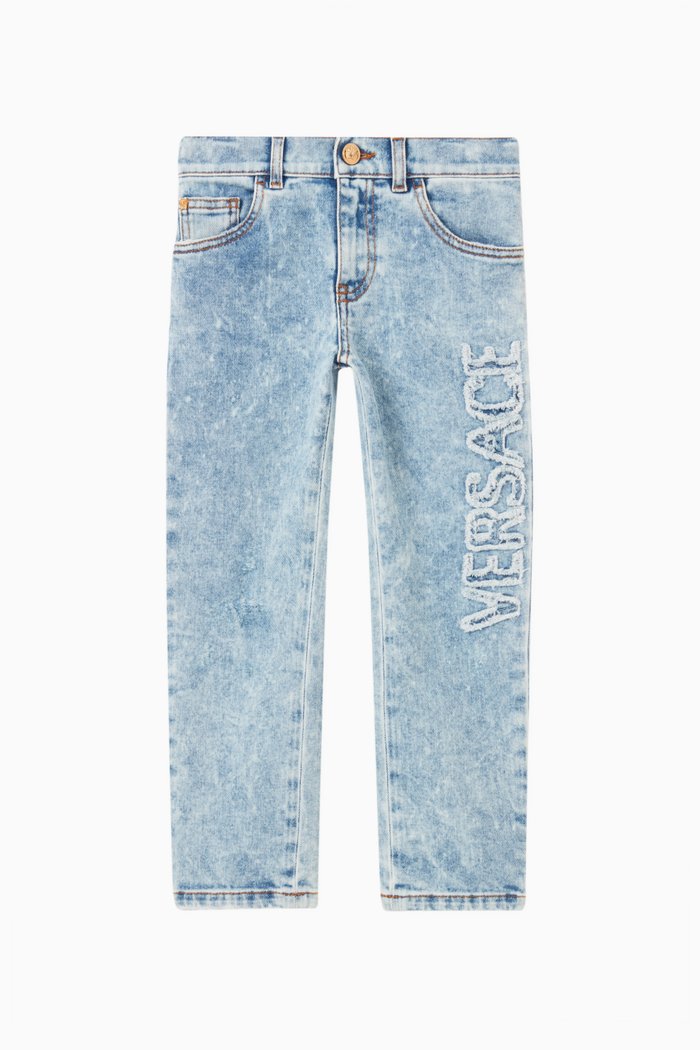 Logo Denim Jeans in Cotton, Blue