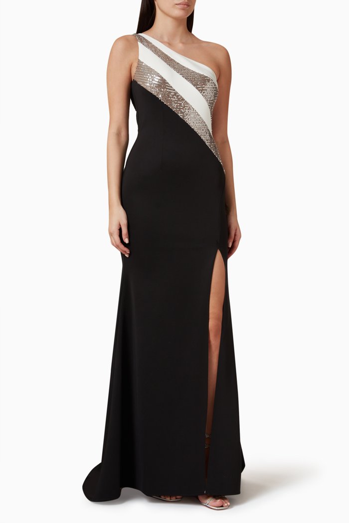 

One-shoulder Maxi Dress, Black