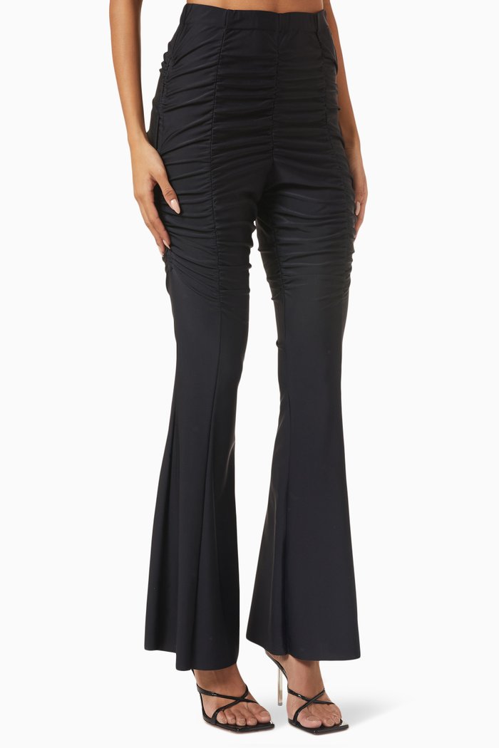 

Ruched Bell Pants in Spandex, Black