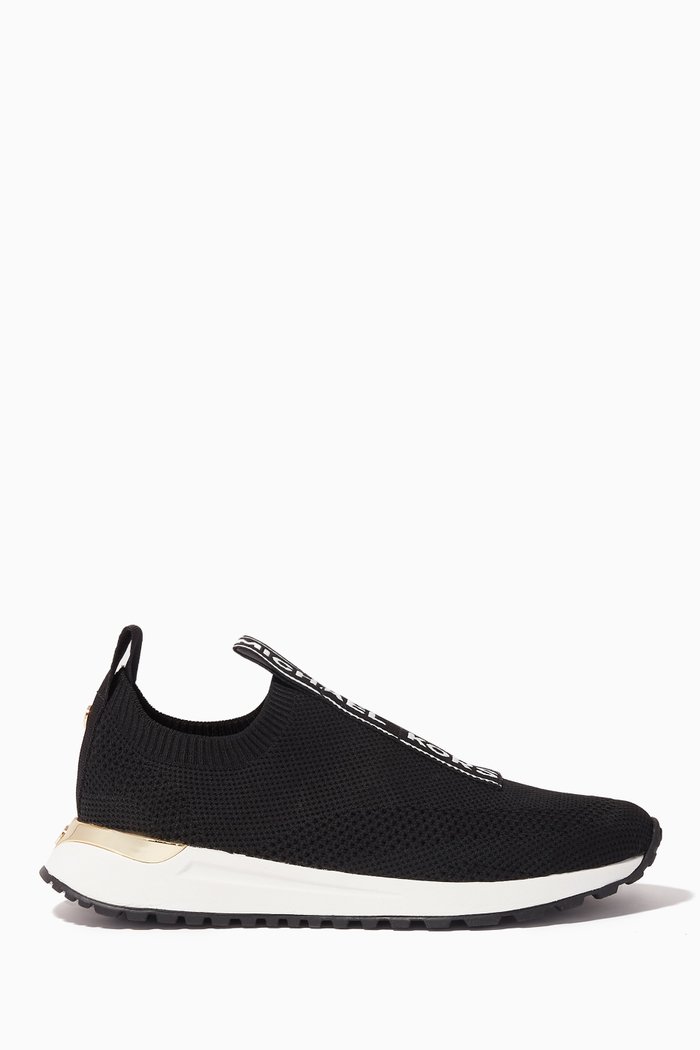 

Bodie Logo Tape Slip-on Sneakers in Mesh, Black