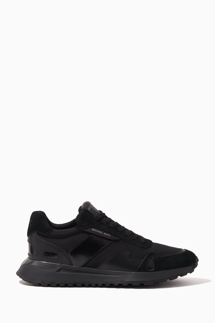 

Miles Trainers in Suede & Scuba, Black
