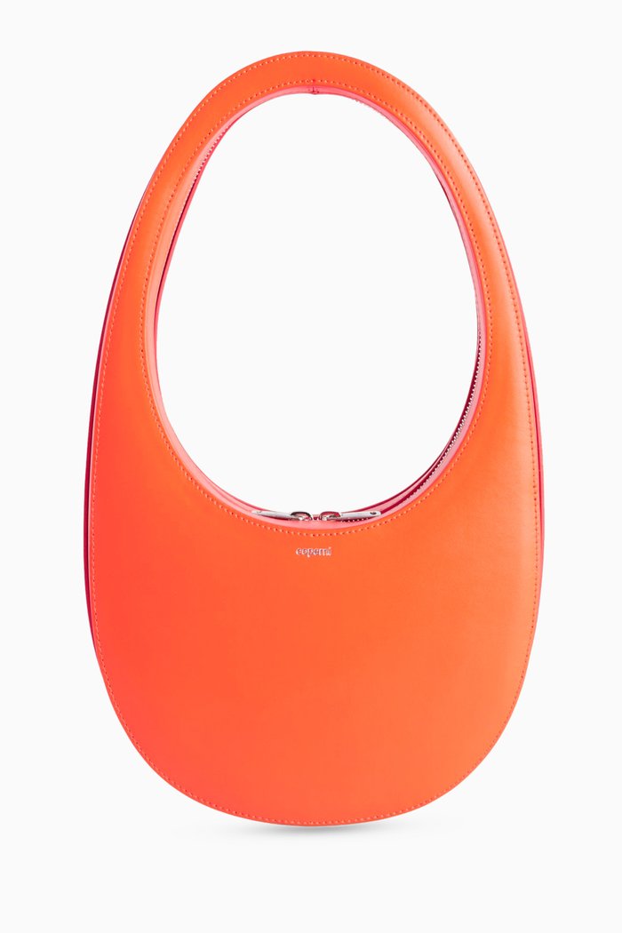

Small Swipe Shoulder Bag in Smooth Leather, Orange