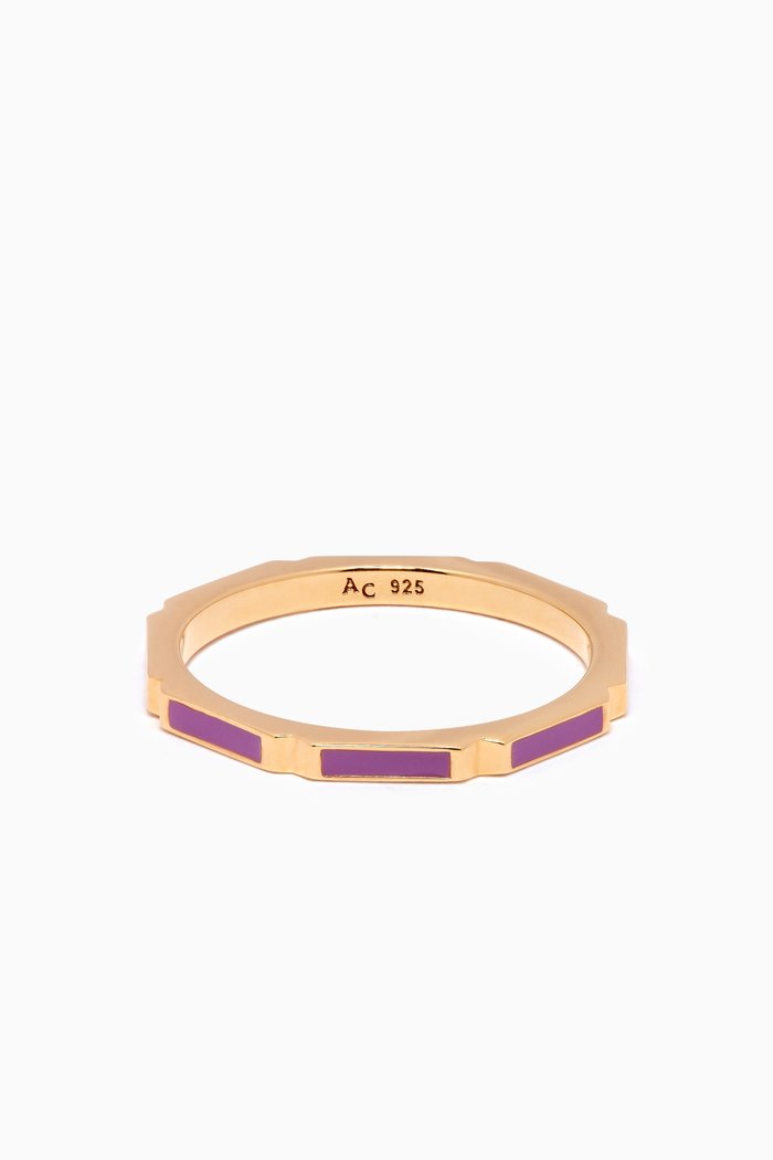 

Aubar Enamel Ring in 18kt Gold Vermeil, Yellow