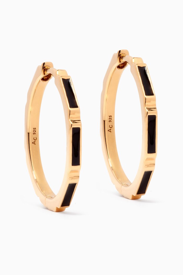 

Aubar Enamel Hoop Earrings in 18kt Gold Vermeil, Yellow