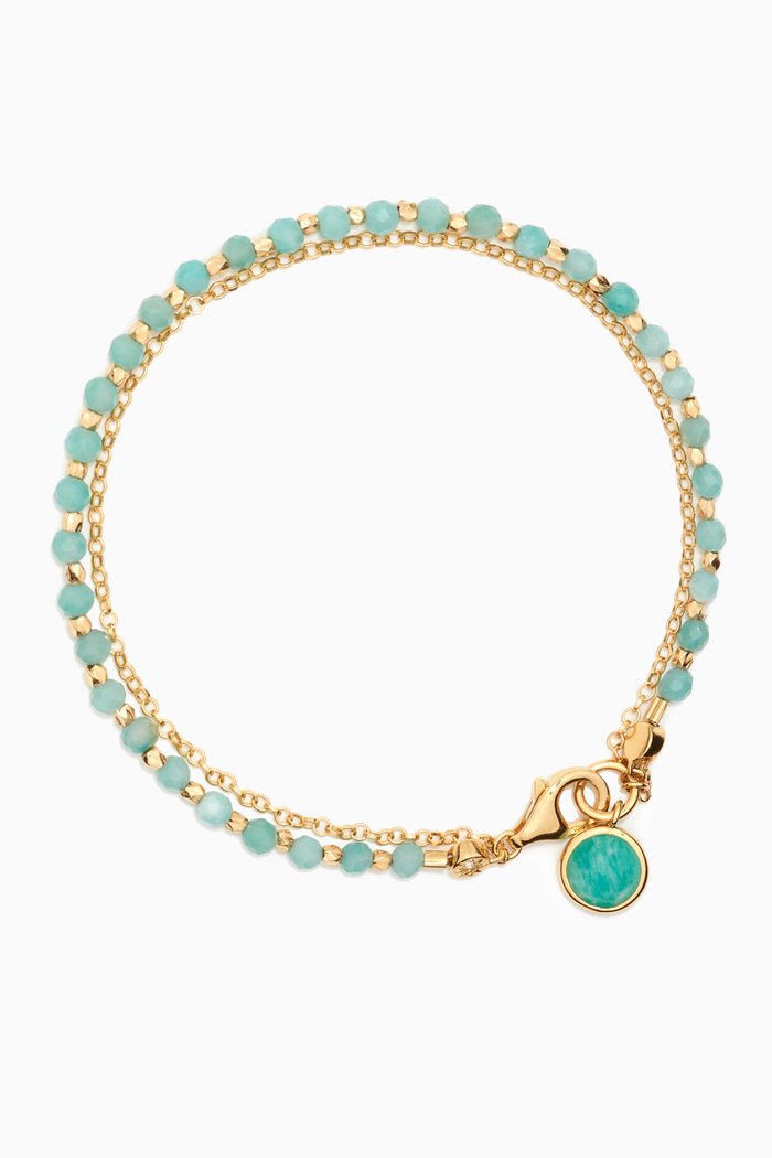 

Amazonite Biography Bracelet in 18kt Gold Vermeil, Yellow