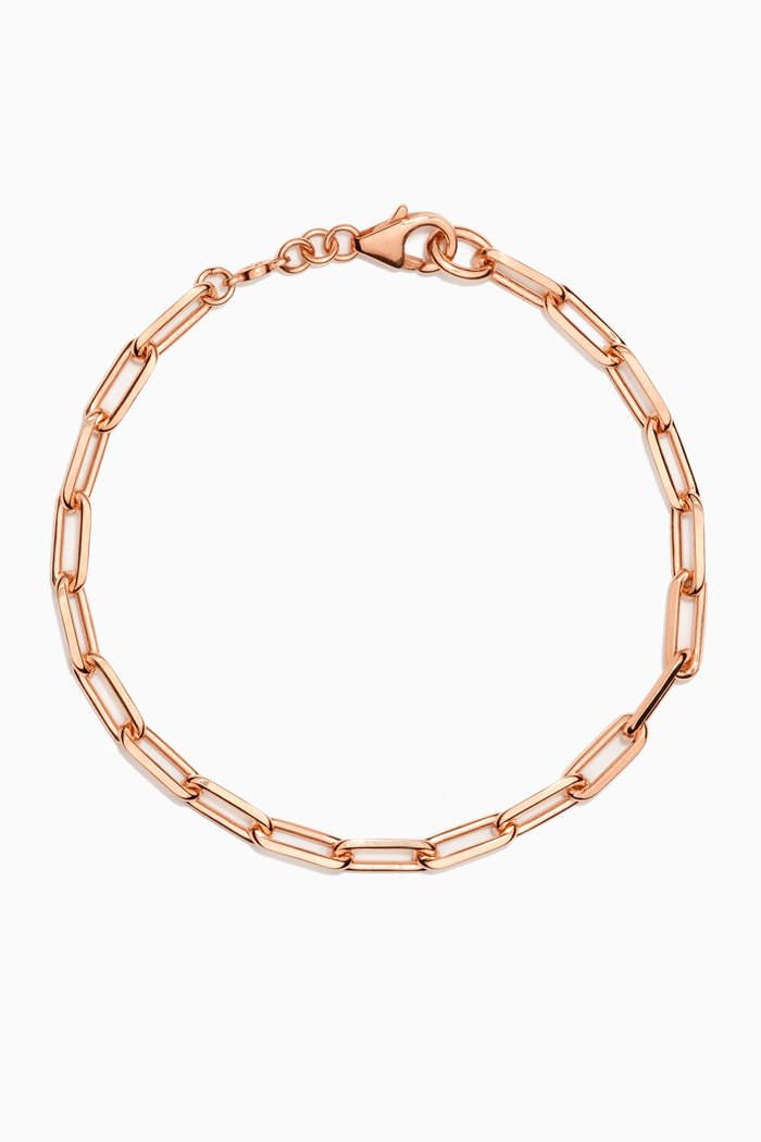 

Square Link Bracelet in 18kt Rose Gold Vermeil