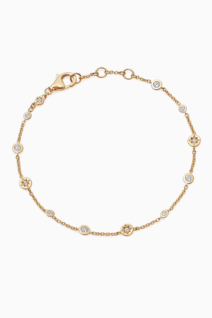 

Polaris North Star White Sapphire Station Bracelet in 18kt Yellow Gold Vermeil