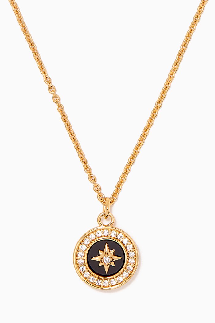 

Polaris Black Onyx Pendant Necklace in 18kt Gold Vermeil, Yellow
