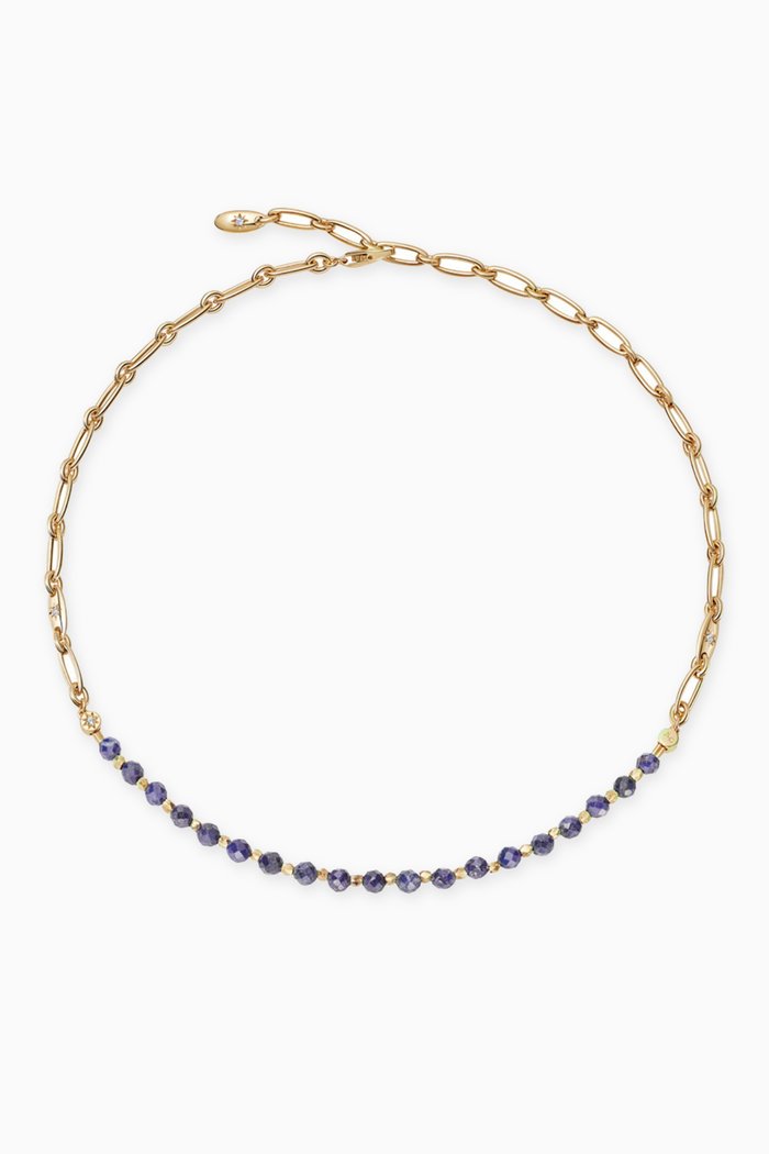 

Orbit & Biography Iolite Star Set Necklace in 18kt Gold Vermeil, Yellow