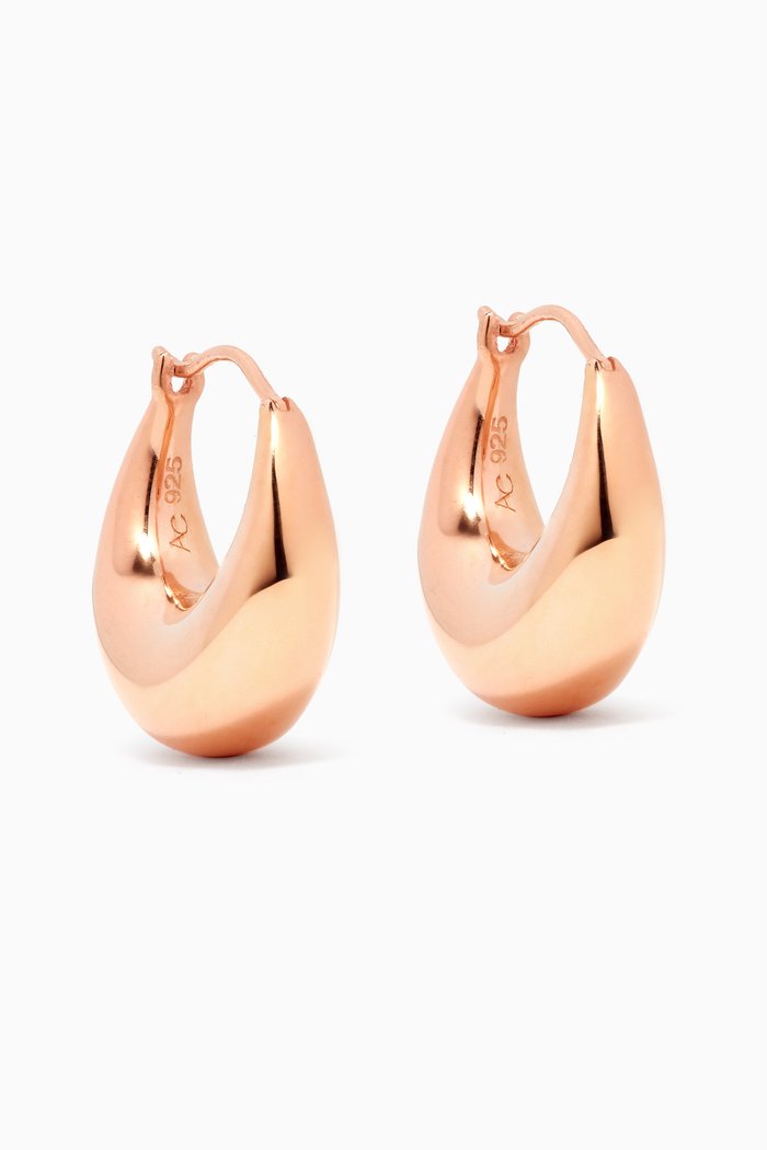 Chunky Hoop Earrings in 18kt Rose Gold Vermeil