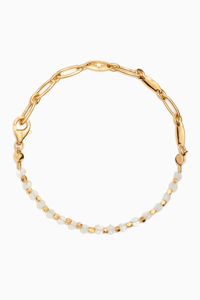 

Orbit & Biography Moonstone Bracelet in 18kt Gold Vermeil, Yellow