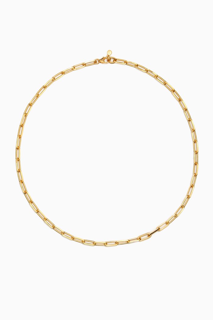 Square Link Necklace in 18kt Yellow Gold Vermeil